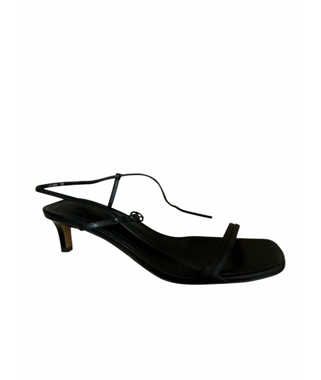 12 STOREEZ Черные кожаные босоножки, фото 1