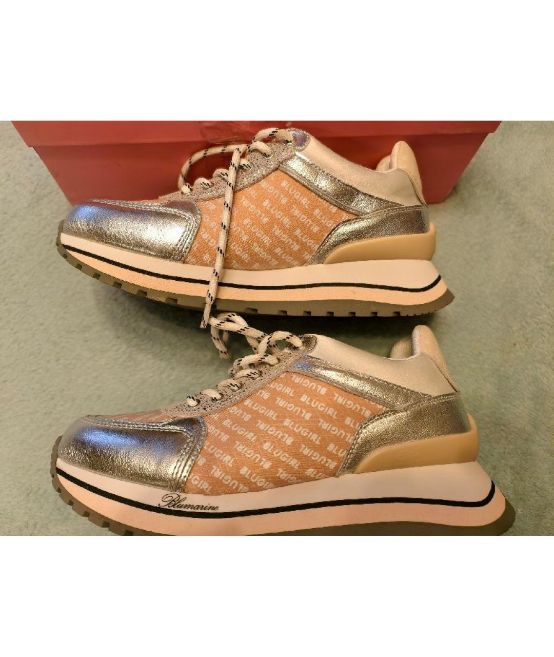 BLUGIRL Бежевые кожаные кроссовки, фото 3