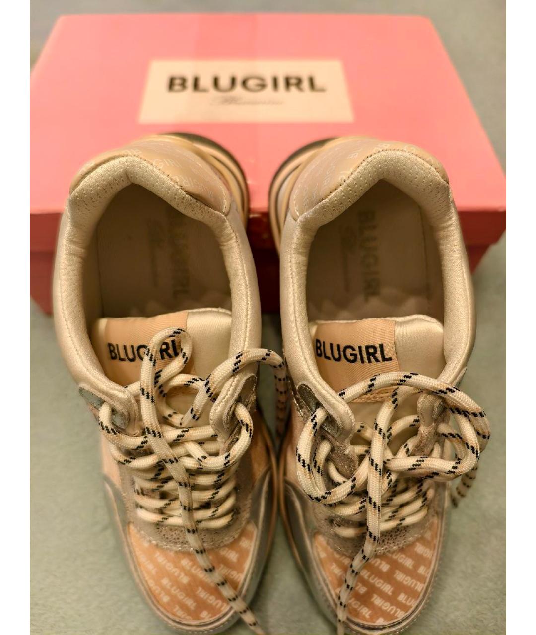 BLUGIRL Бежевые кожаные кроссовки, фото 2