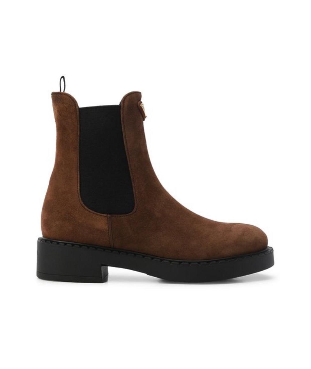 PRADA Коричневые замшевые ботинки, фото 5