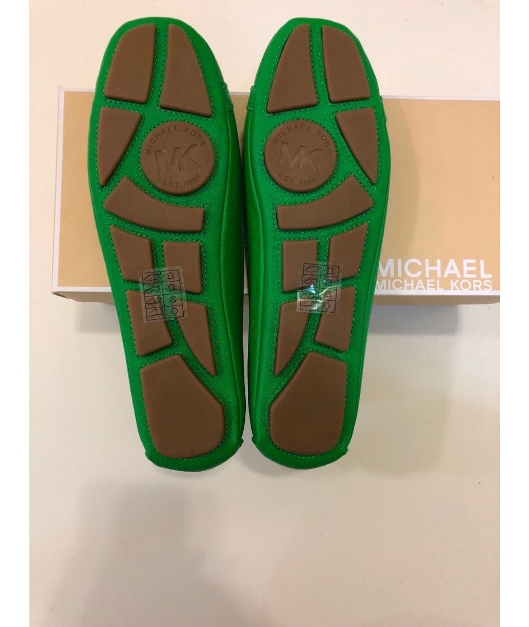 MICHAEL KORS Зеленые кожаные мокасины, фото 6