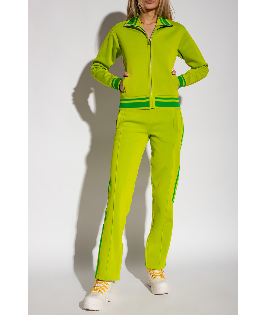 BOTTEGA VENETA Зеленая полиамидовая спортивная куртка, фото 4