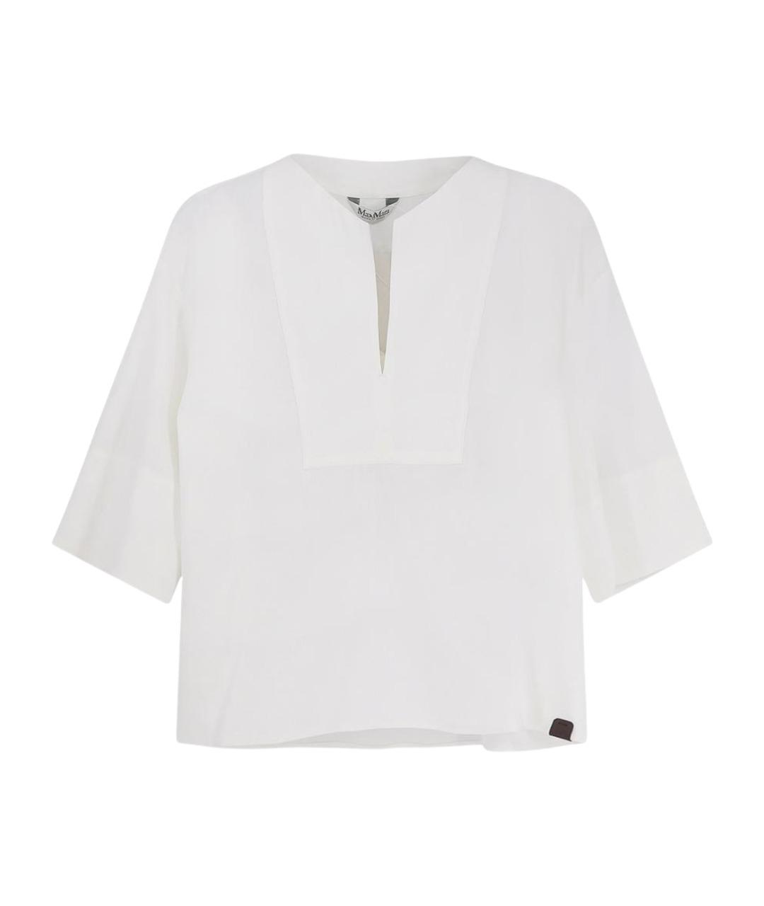 MAX MARA Белая льняная рубашка, фото 1