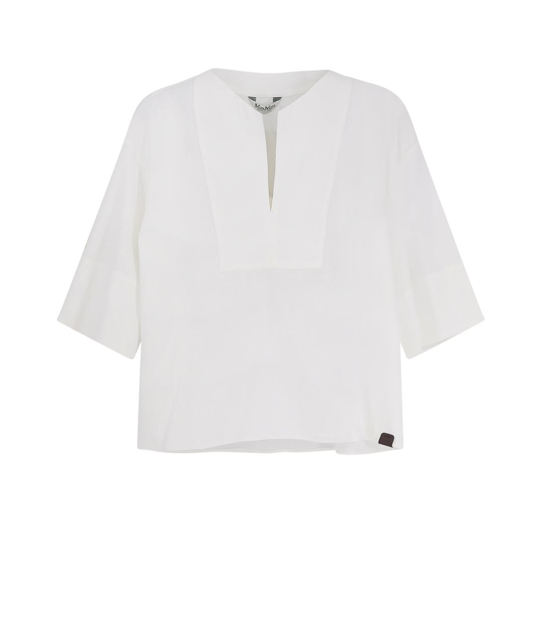 MAX MARA Белая льняная рубашка, фото 3