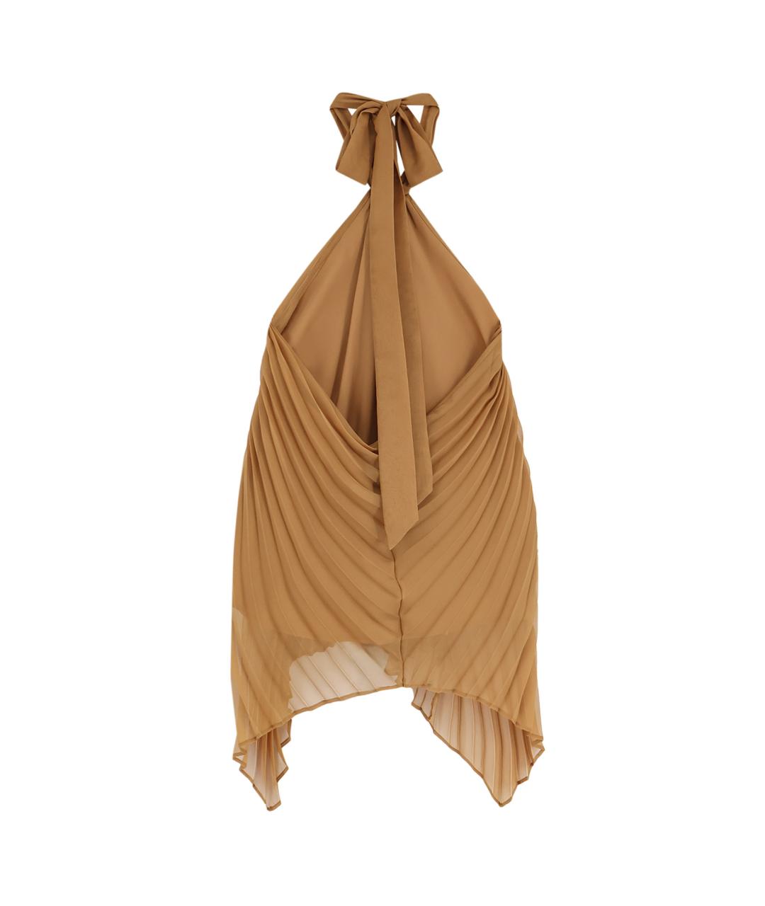 MAX MARA Коричневая полиэстеровая майка, фото 2