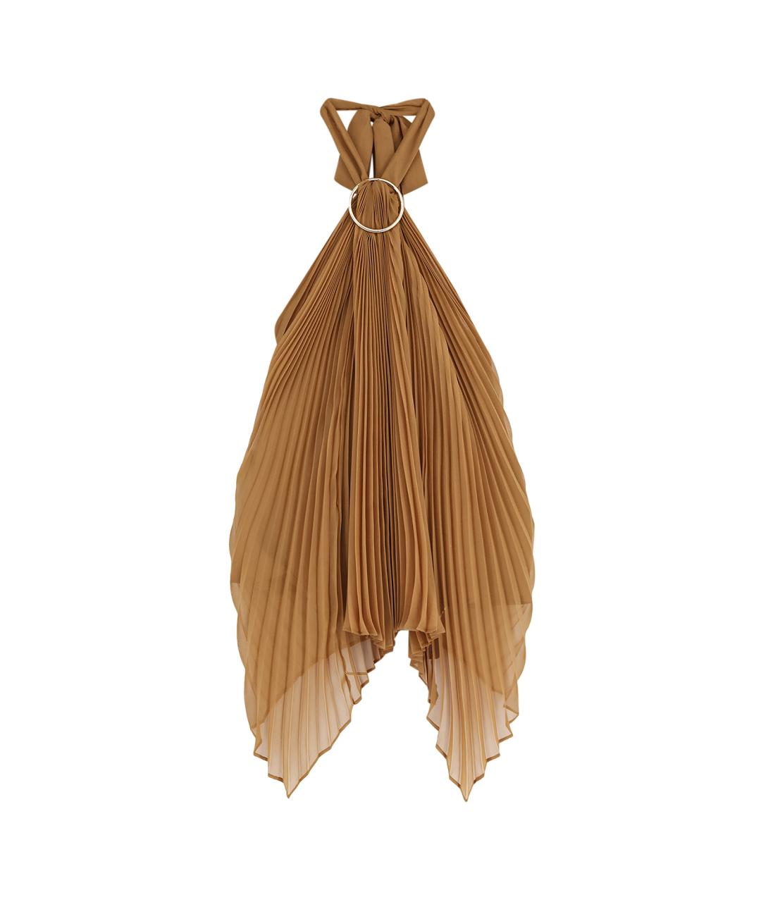 MAX MARA Коричневая полиэстеровая майка, фото 4