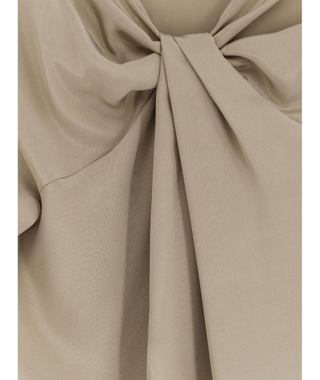 MAX MARA Бежевая шелковая футболка, фото 3
