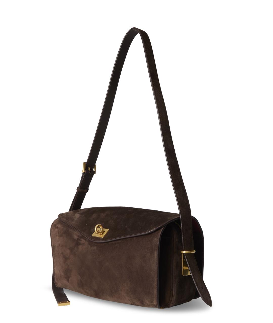 BALENCIAGA Коричневая замшевая сумка через плечо, фото 3