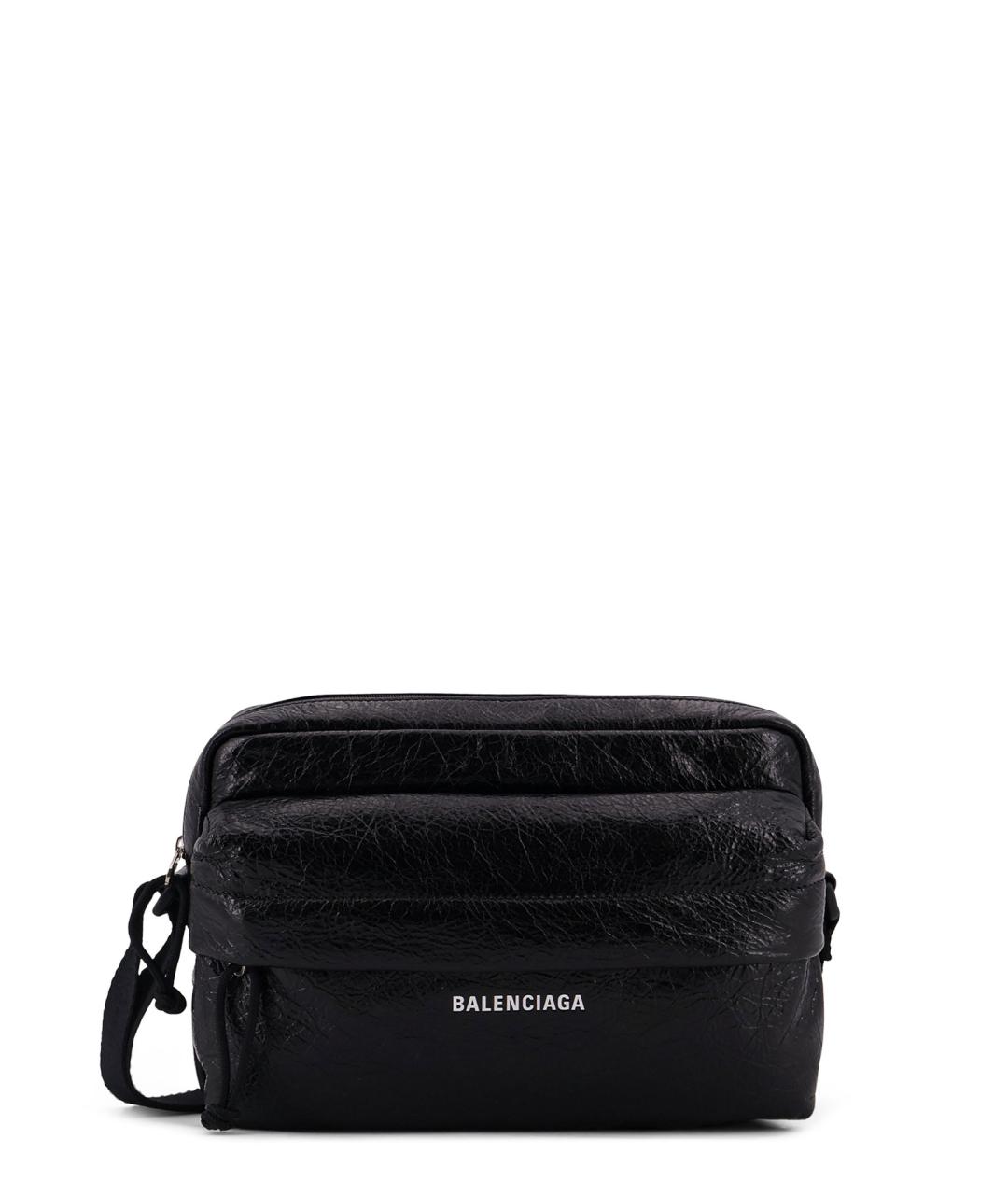 BALENCIAGA Черная кожаная сумка на плечо, фото 1