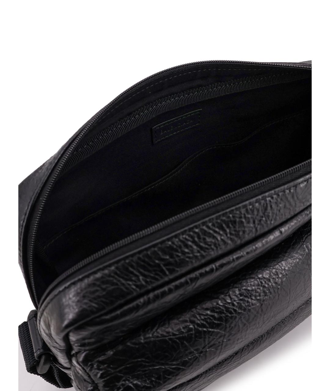 BALENCIAGA Черная кожаная сумка на плечо, фото 4