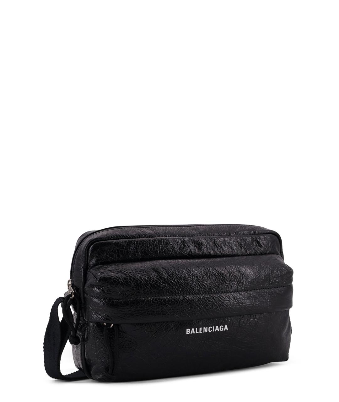 BALENCIAGA Черная кожаная сумка на плечо, фото 3