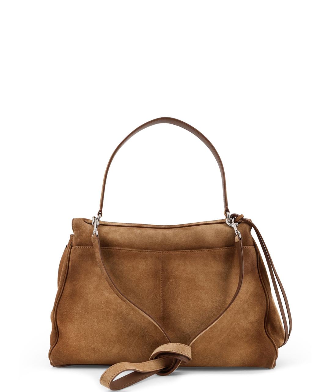 BALENCIAGA Коричневая замшевая сумка тоут, фото 2