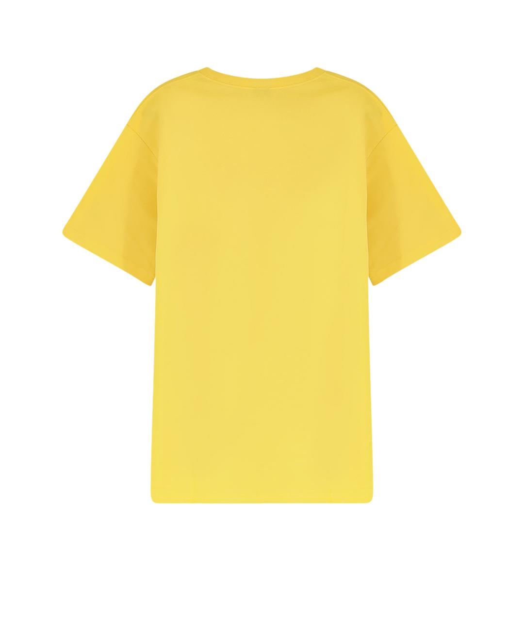 CHRISTIAN DIOR Желтая хлопковая футболка, фото 2