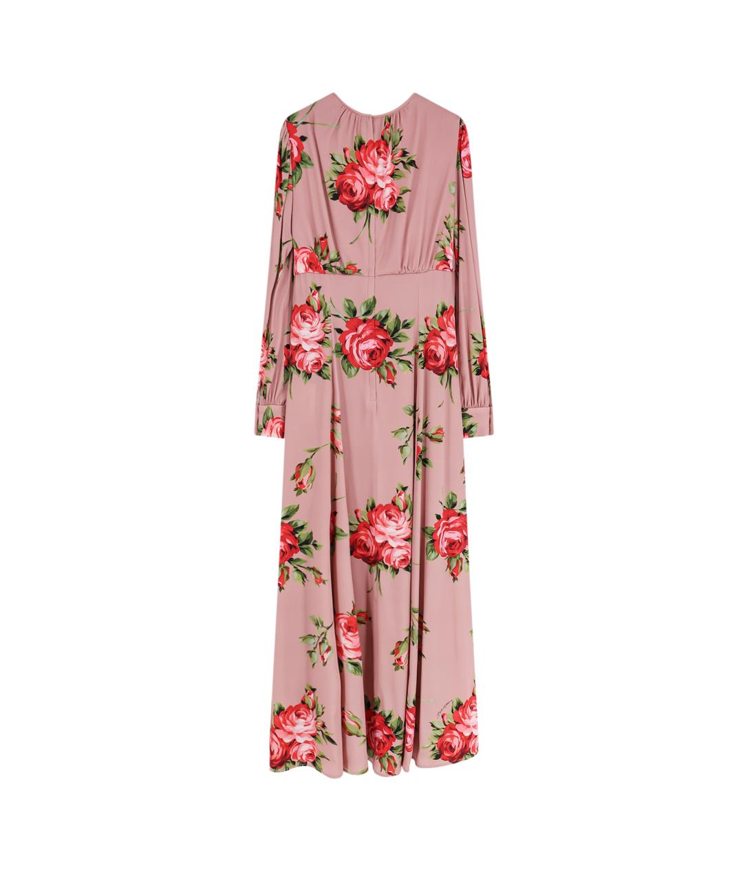 DOLCE&GABBANA Розовое шелковое повседневное платье, фото 2