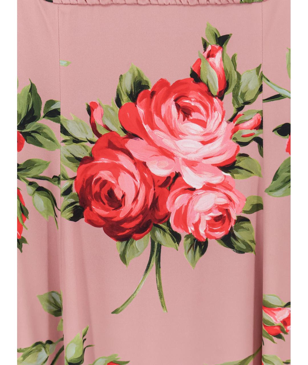 DOLCE&GABBANA Розовое шелковое повседневное платье, фото 3