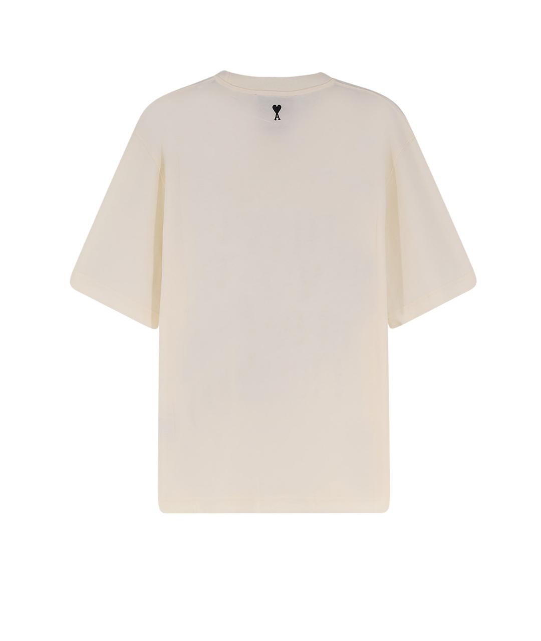 Ami Paris Бежевая хлопковая футболка, фото 2
