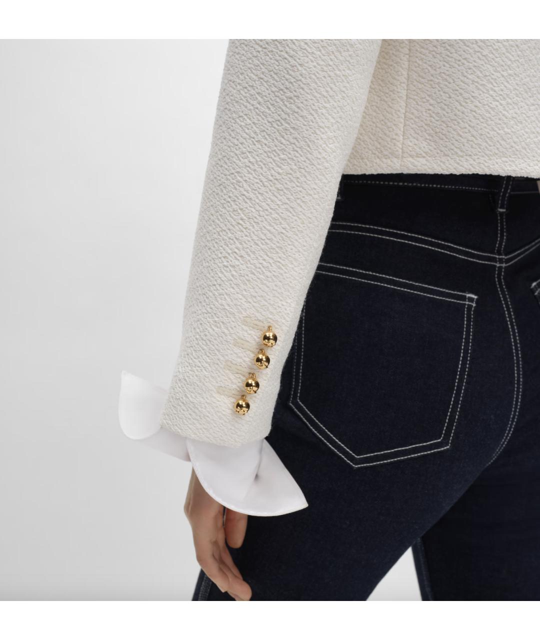 CELINE Белый вискозный жакет/пиджак, фото 6