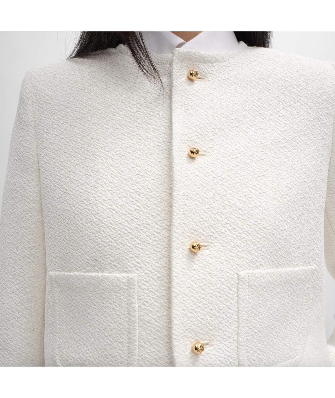 CELINE Белый вискозный жакет/пиджак, фото 5