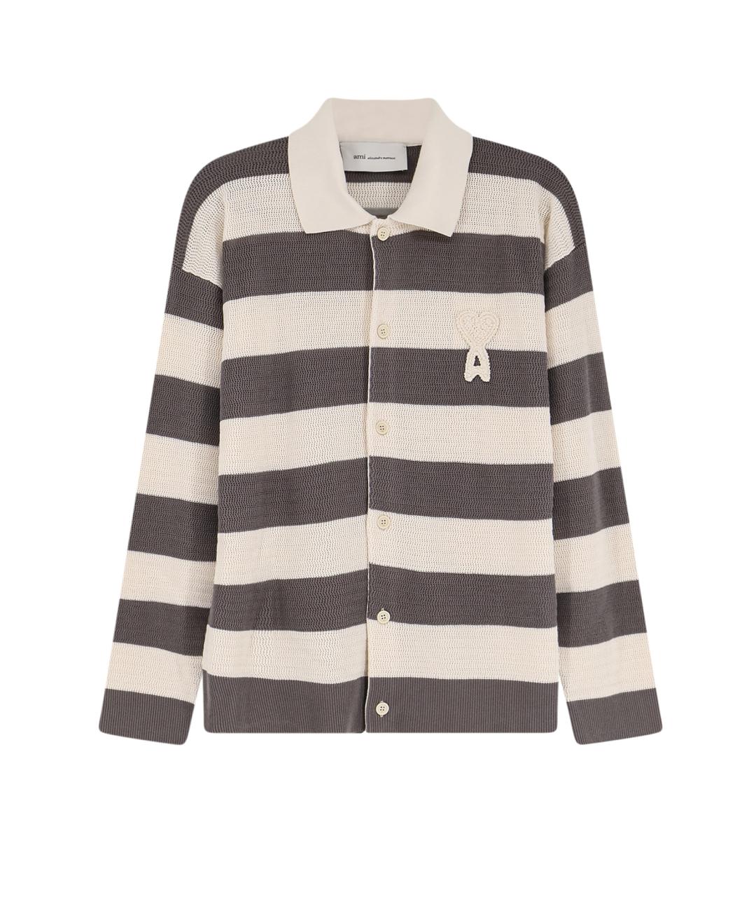 Ami Paris Бежевый хлопковый кардиган, фото 1