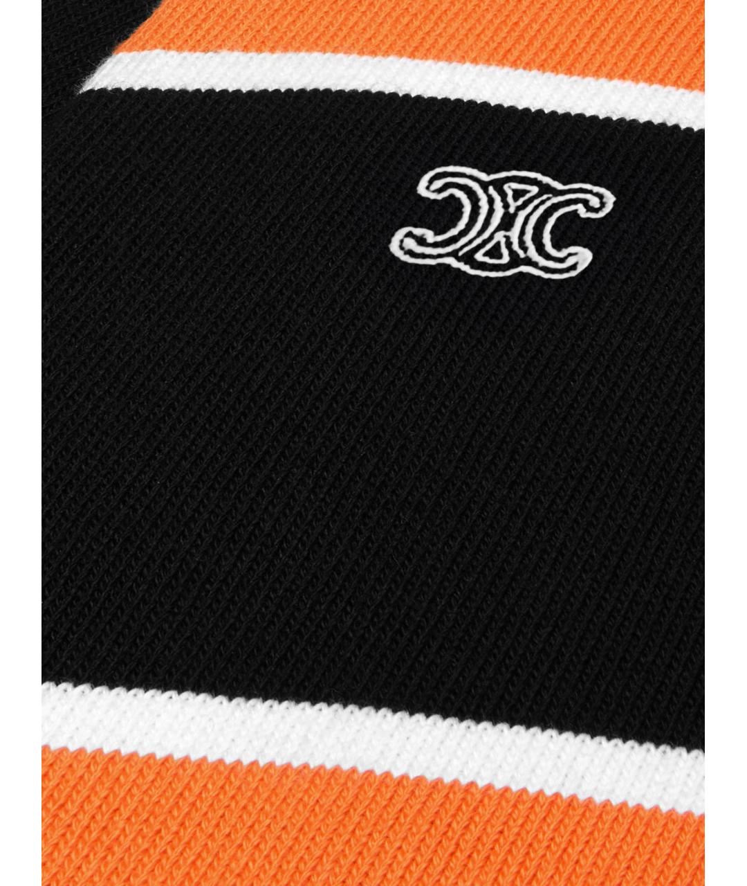 CELINE Мульти хлопковое поло с длинным рукавом, фото 3