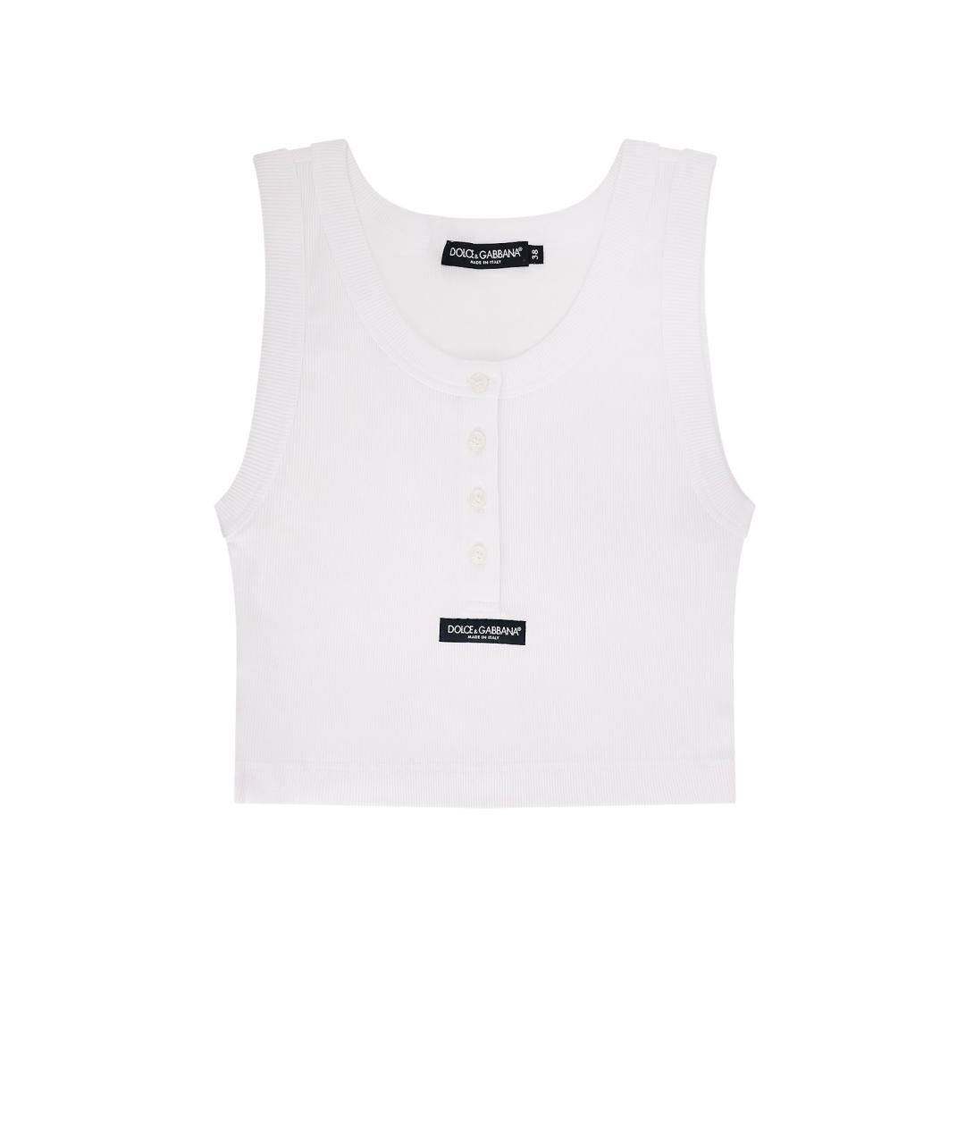 DOLCE&GABBANA Белая хлопковая майка, фото 4