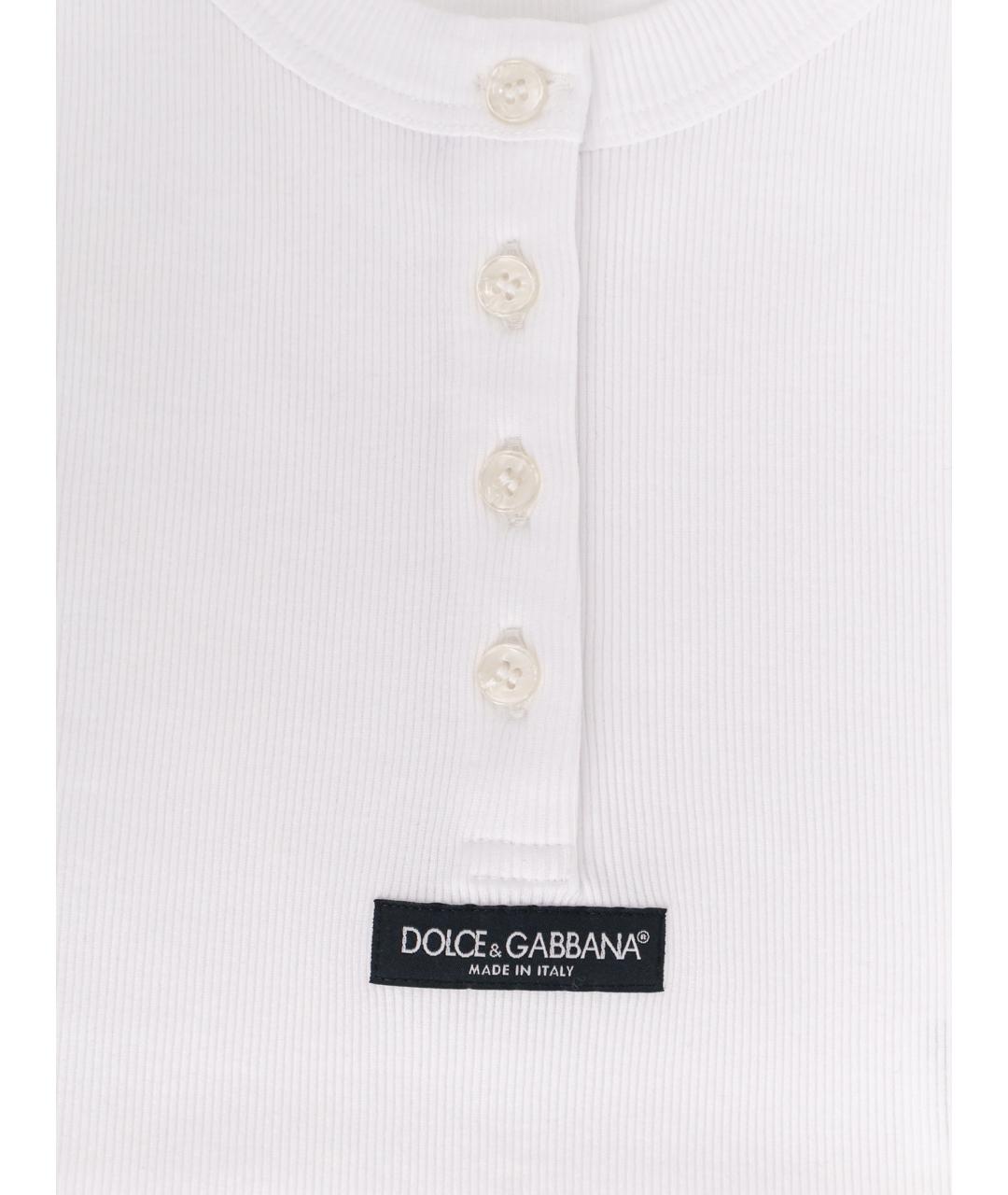 DOLCE&GABBANA Белая хлопковая майка, фото 3