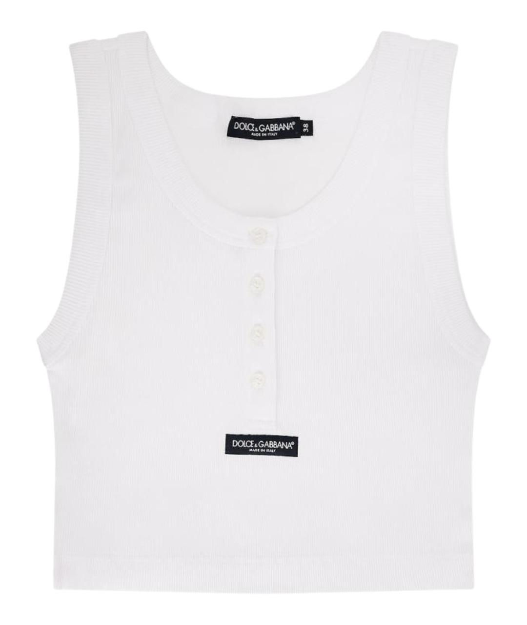 DOLCE&GABBANA Белая хлопковая майка, фото 1