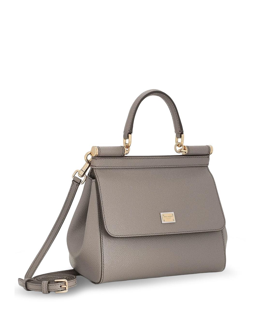 DOLCE&GABBANA Бежевая кожаная сумка тоут, фото 3