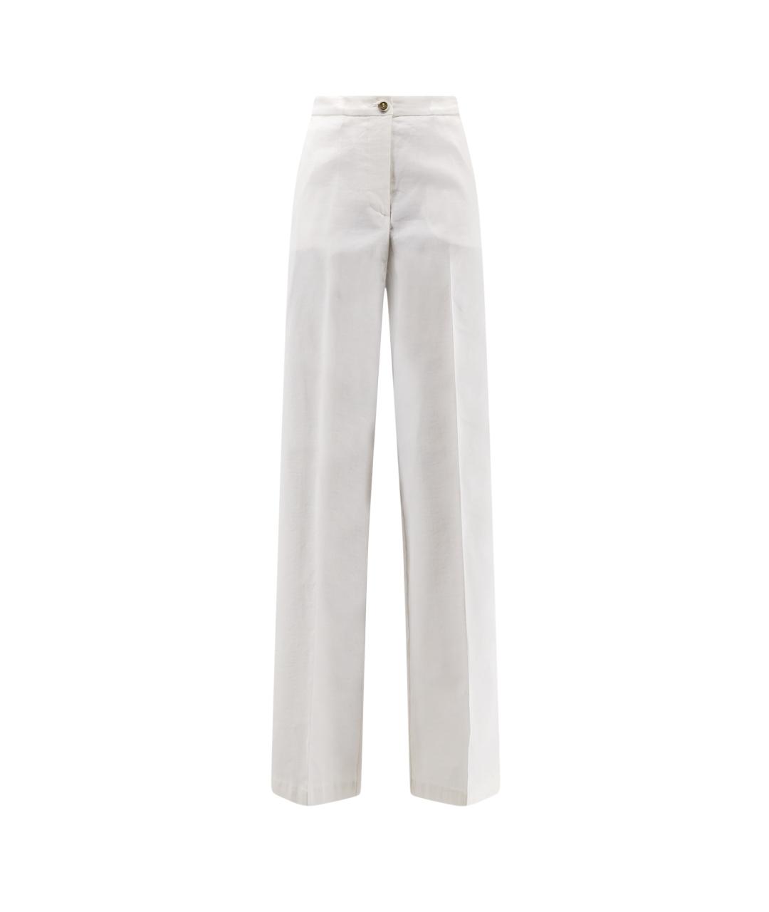 PINKO Белые льняные прямые брюки, фото 4