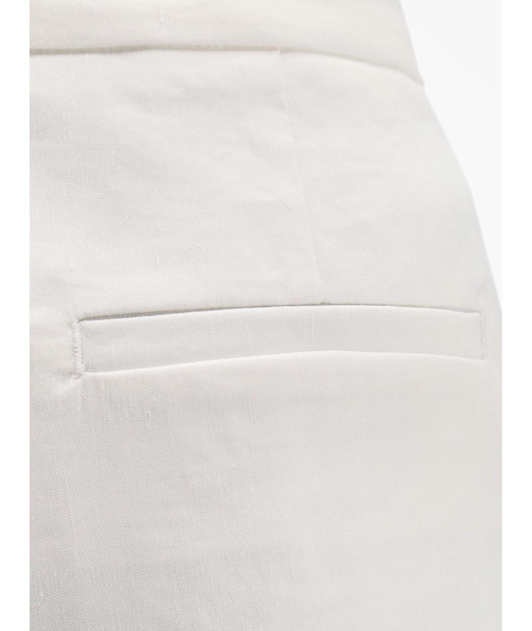 PINKO Белые льняные прямые брюки, фото 3