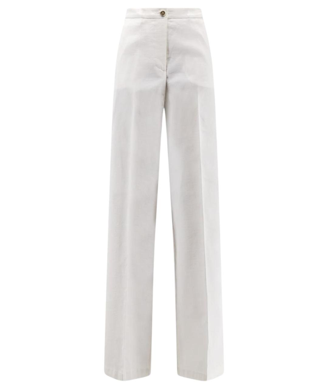 PINKO Белые льняные прямые брюки, фото 1