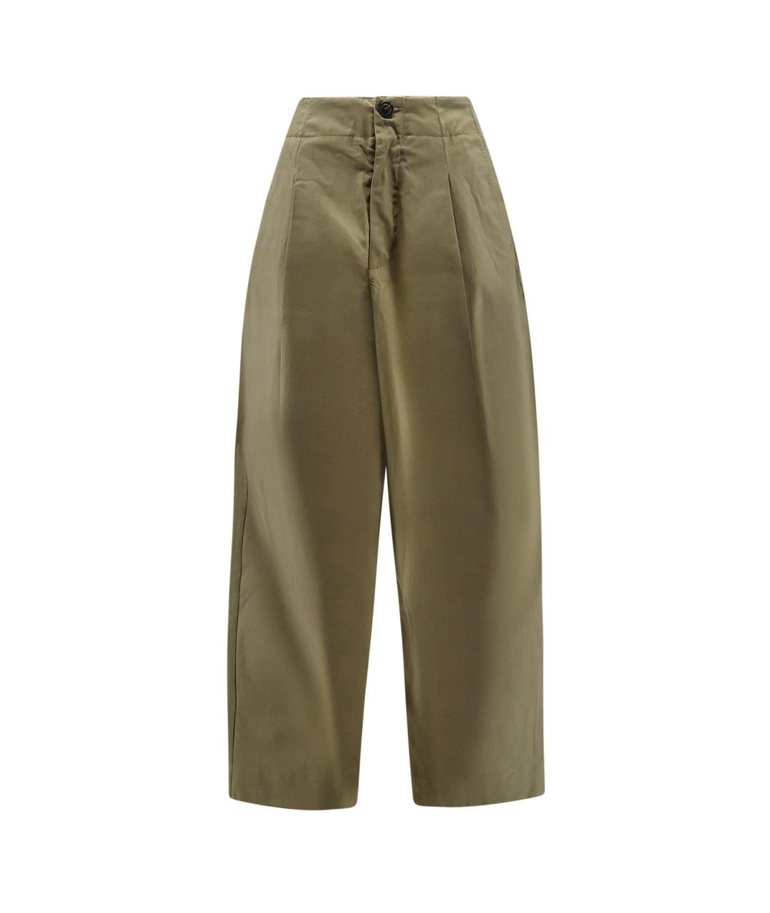 SOEUR Хаки хлопковые прямые брюки, фото 1