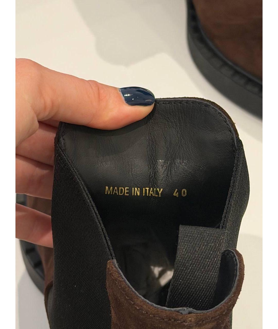 PRADA Коричневые замшевые ботинки, фото 4