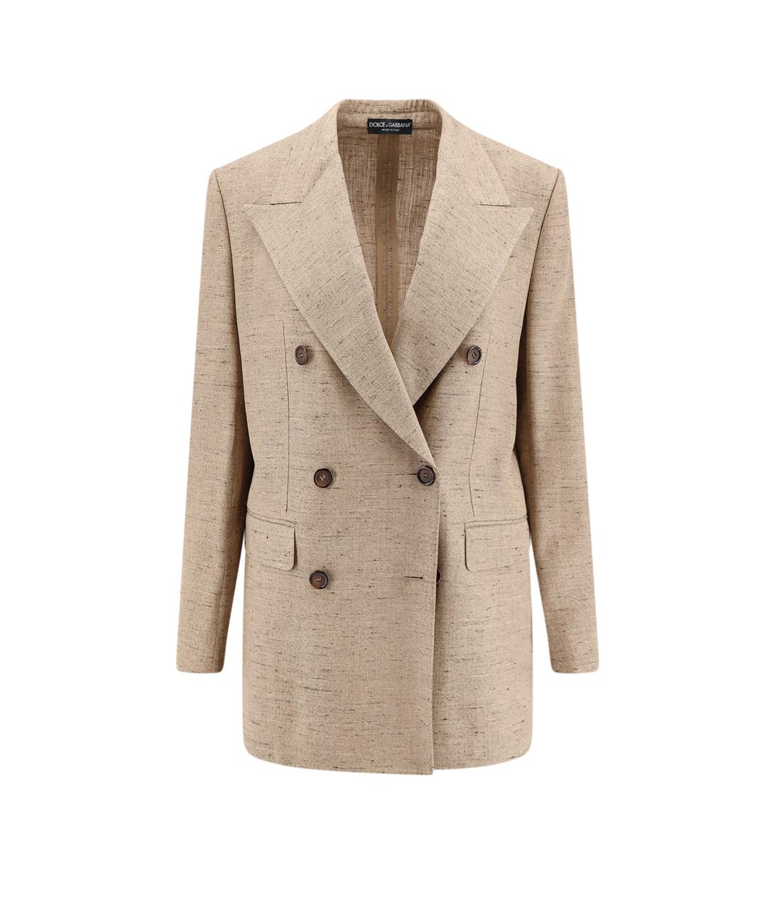 DOLCE&GABBANA Бежевый вискозный жакет/пиджак, фото 1