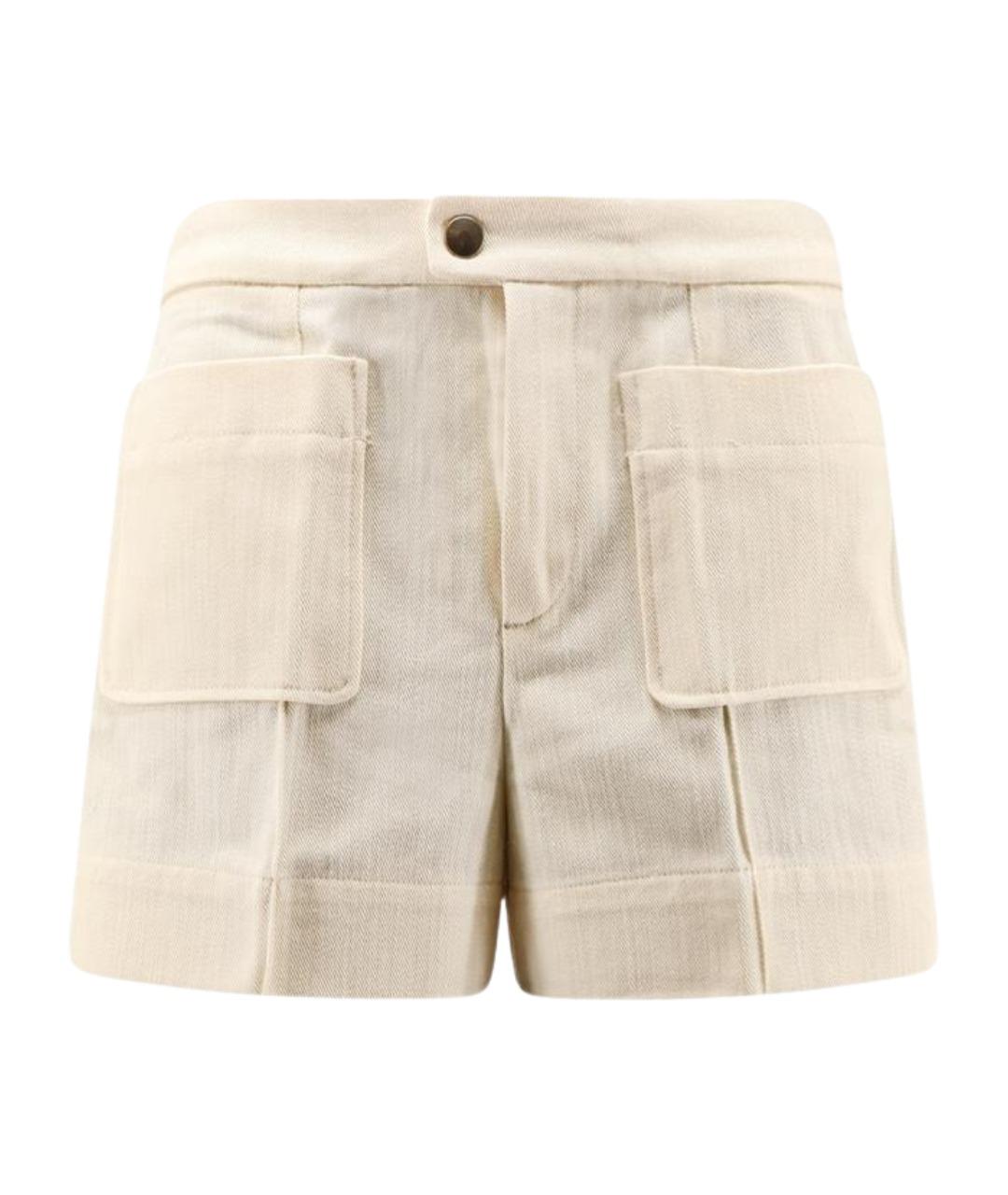 SOEUR Бежевые хлопковые шорты, фото 1