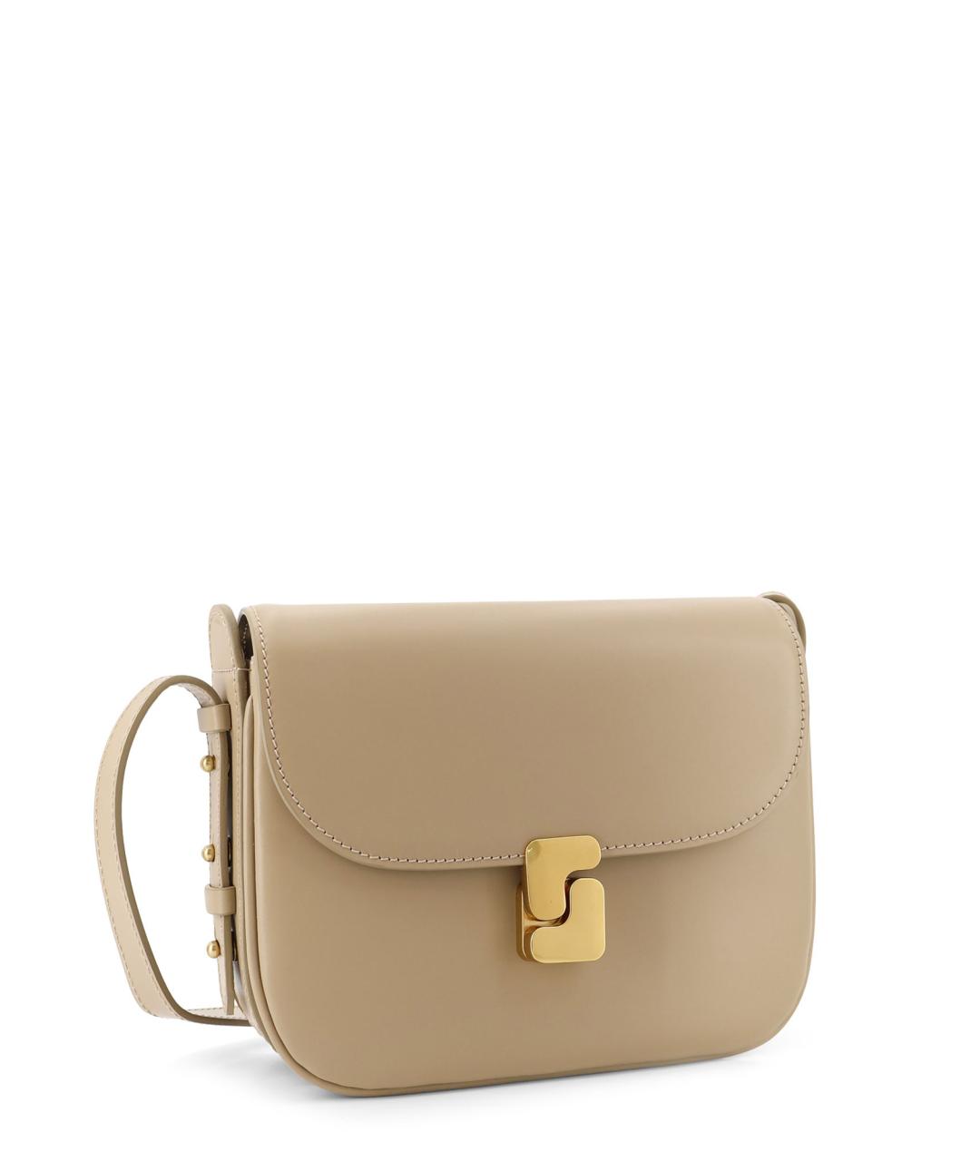 SOEUR Бежевая кожаная сумка через плечо, фото 3