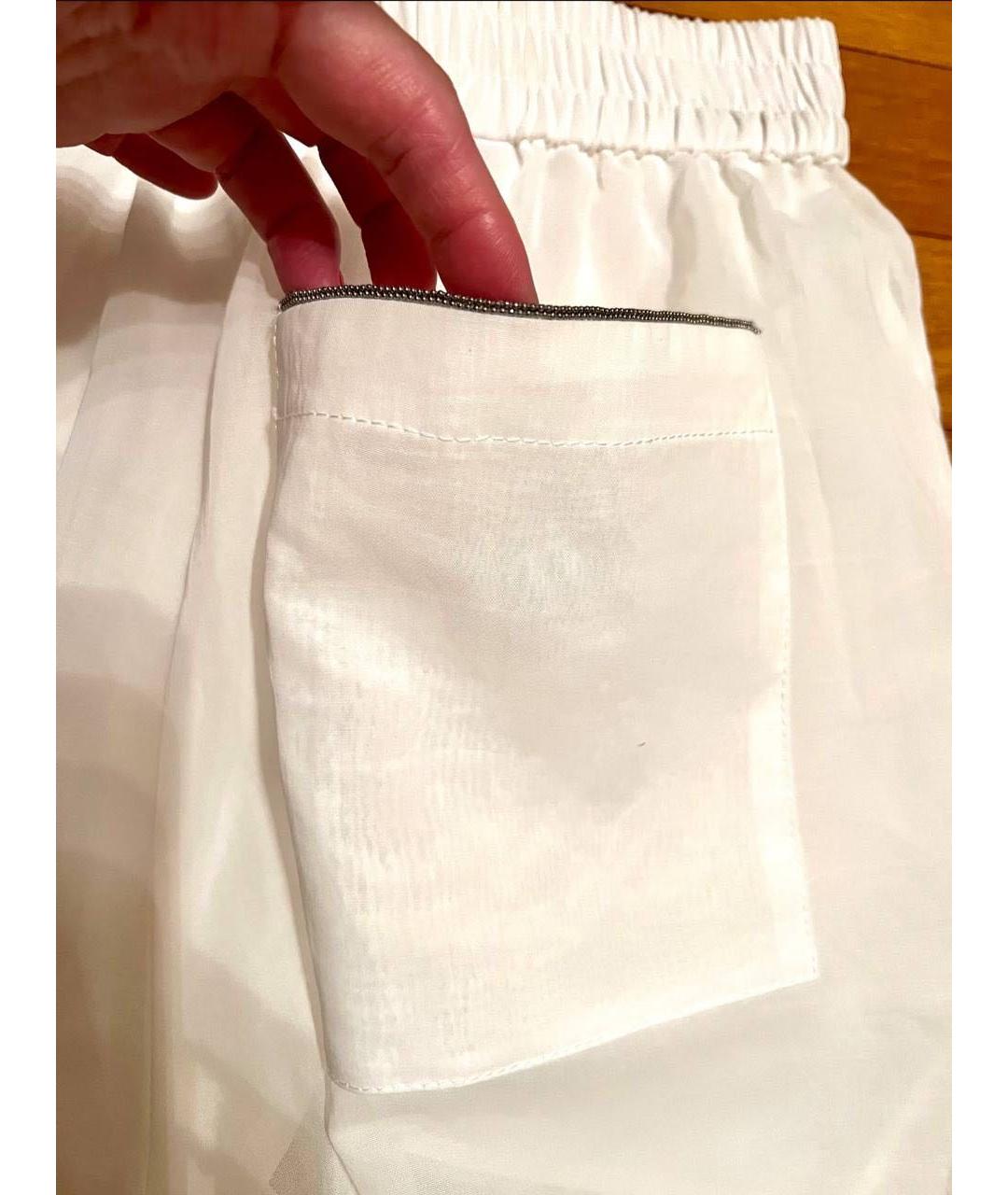 BRUNELLO CUCINELLI Белые хлопковые шорты, фото 4