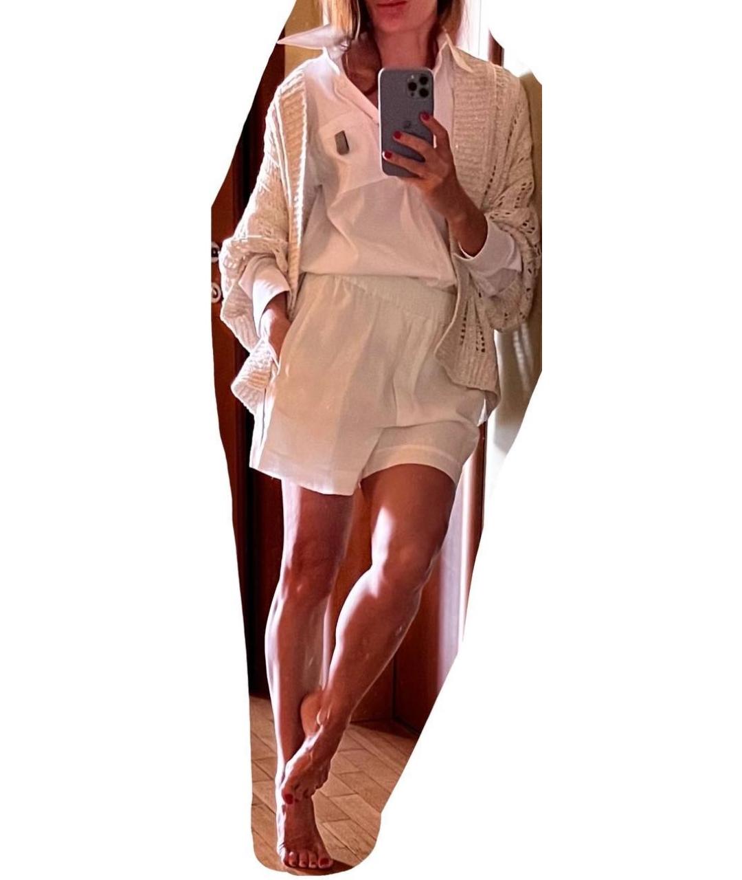 BRUNELLO CUCINELLI Белые хлопковые шорты, фото 3