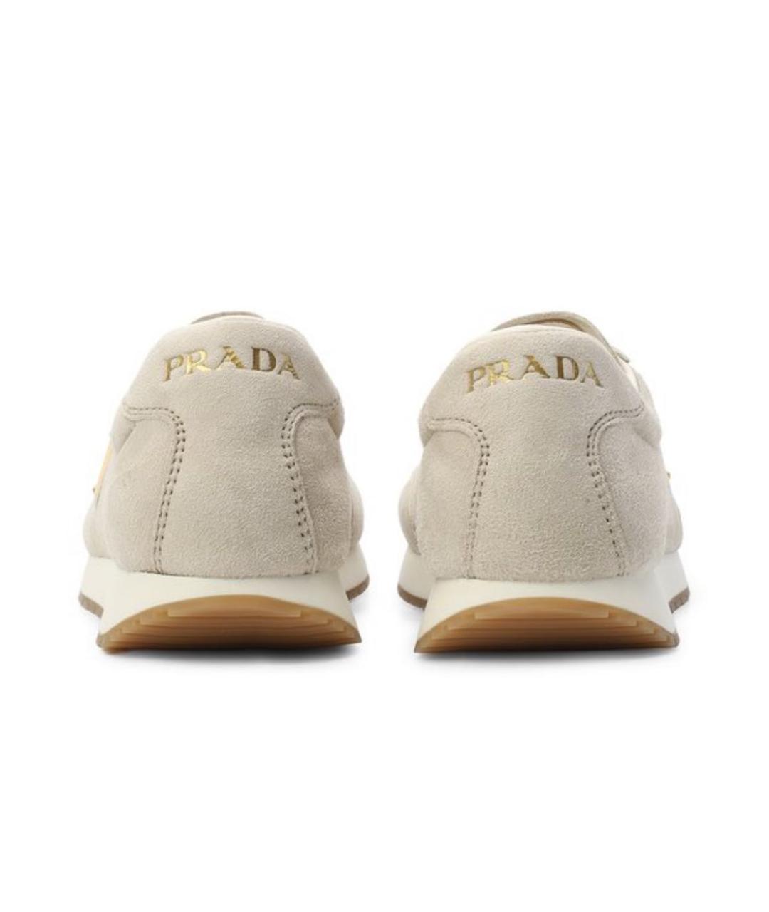 PRADA Бежевые замшевые кеды, фото 3