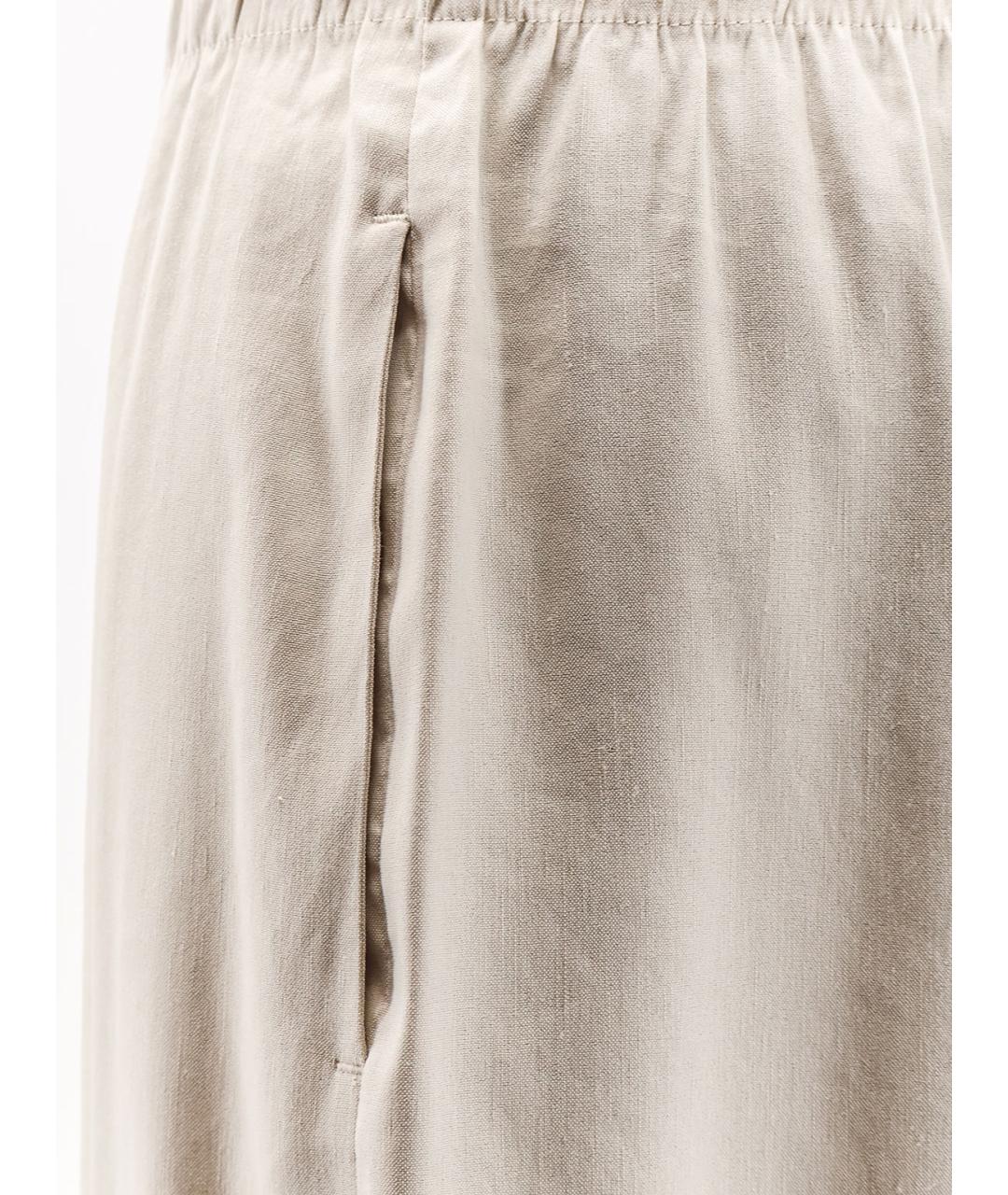 MAX MARA Бежевые вискозные брюки широкие, фото 3