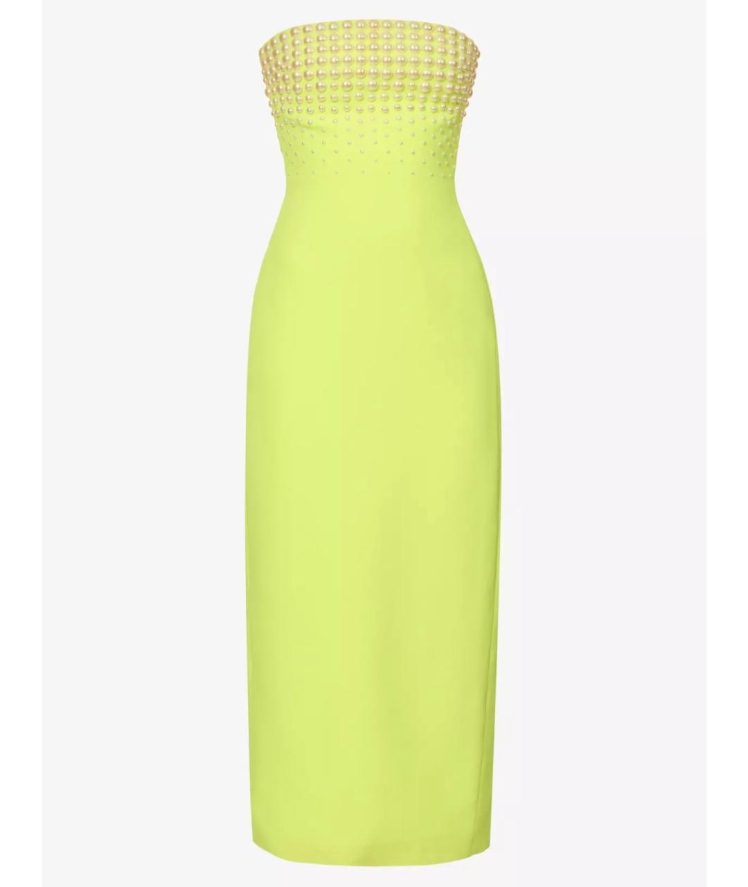 DAVID KOMA Желтое вискозное коктейльное платье, фото 7