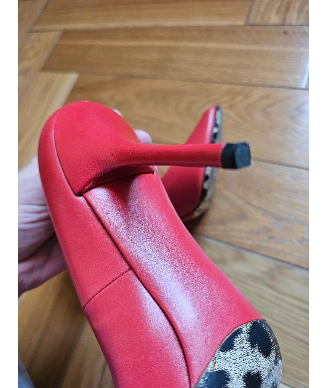 DOLCE&GABBANA Красные кожаные туфли, фото 6