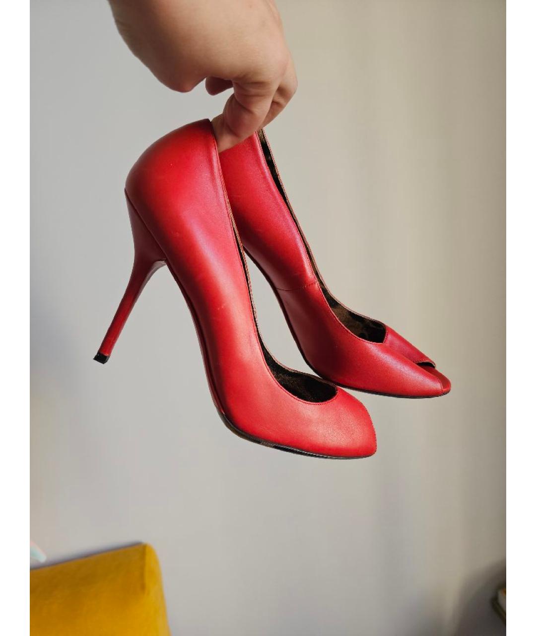 DOLCE&GABBANA Красные кожаные туфли, фото 7