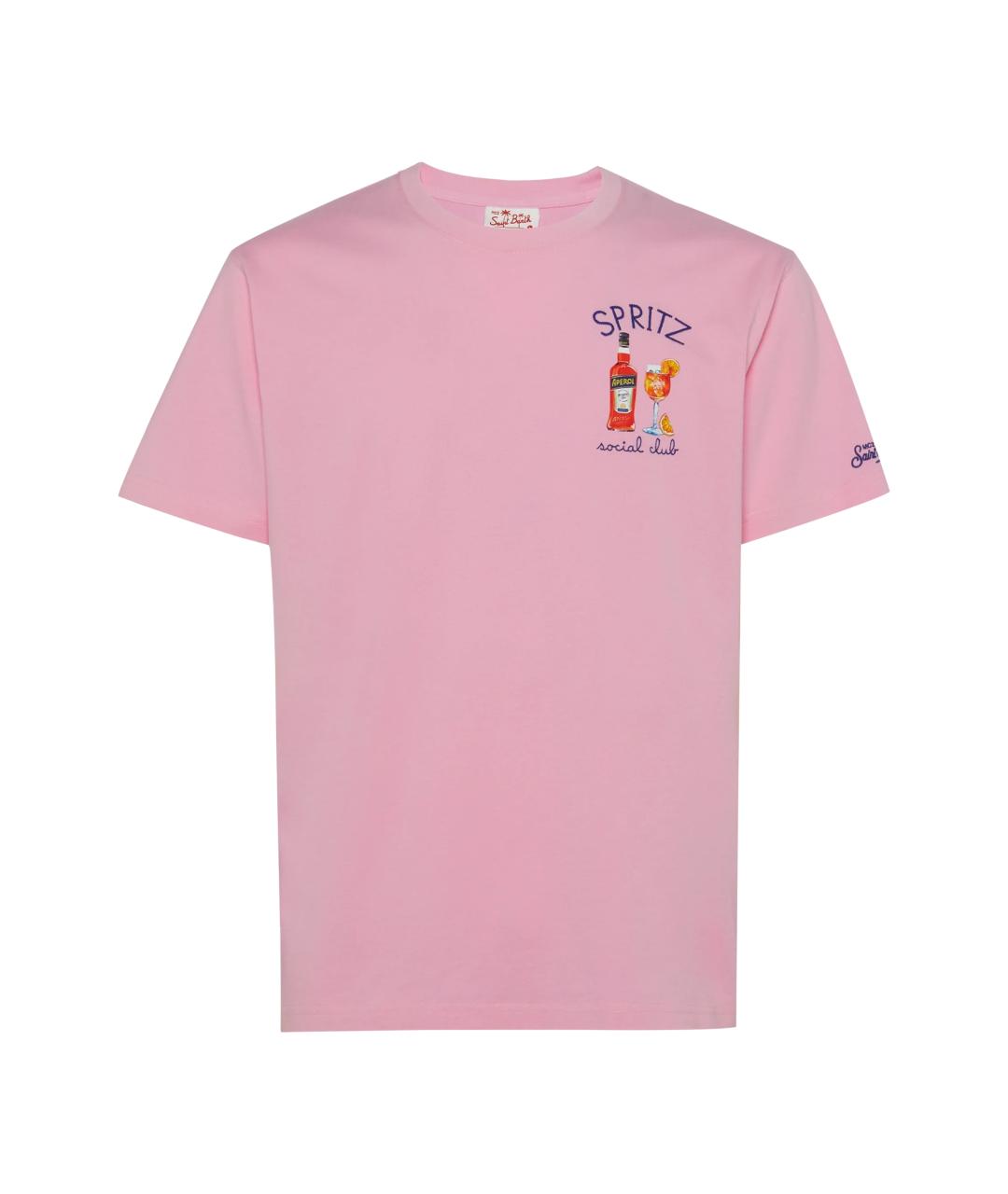 MC2 SAINT BARTH Розовая хлопковая футболка, фото 1