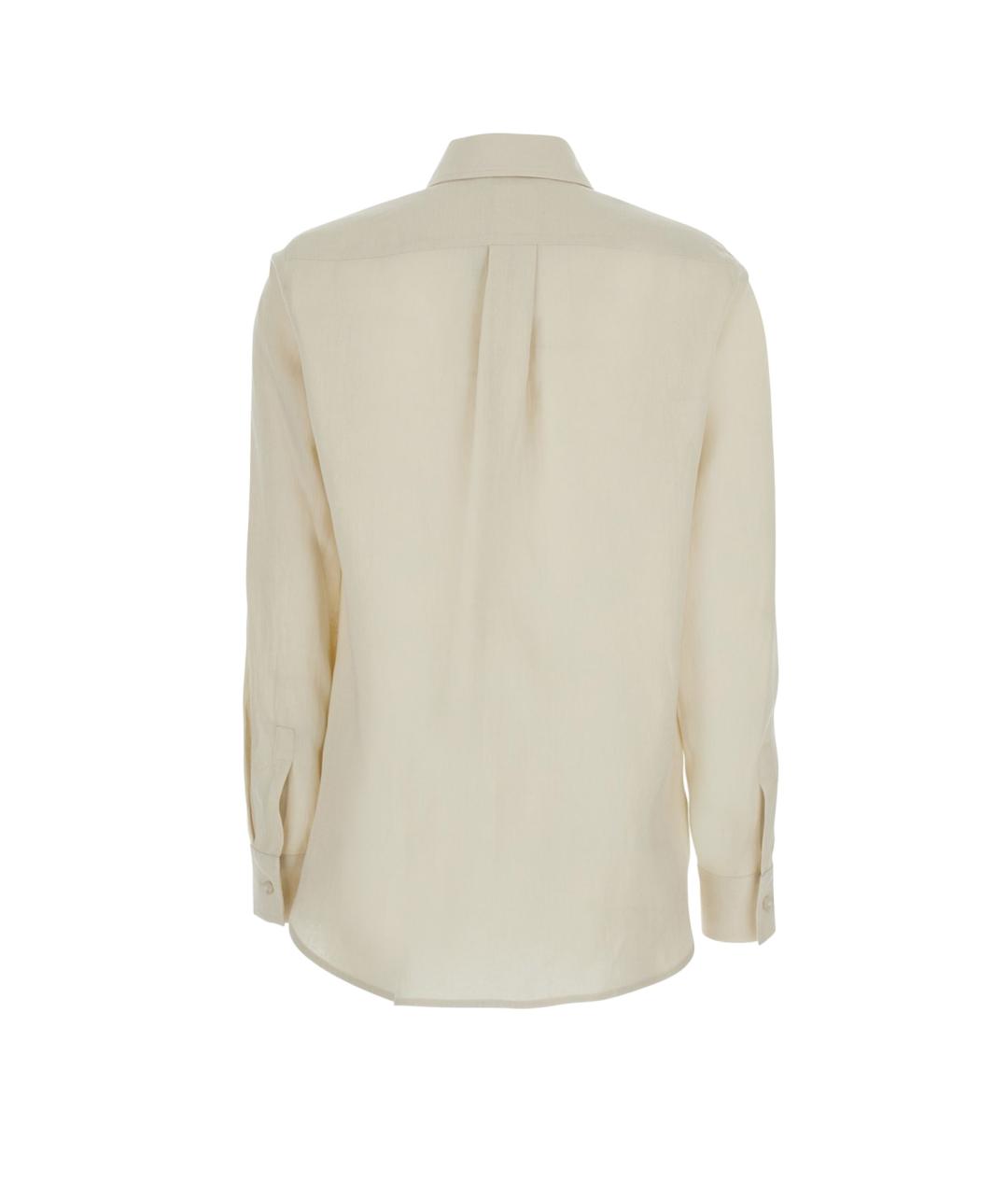 MAX MARA Бежевая льняная рубашка, фото 2