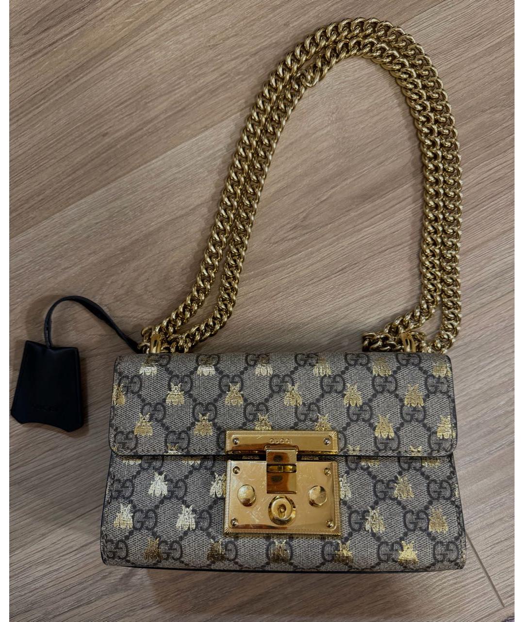 GUCCI Серая кожаная сумка через плечо, фото 7