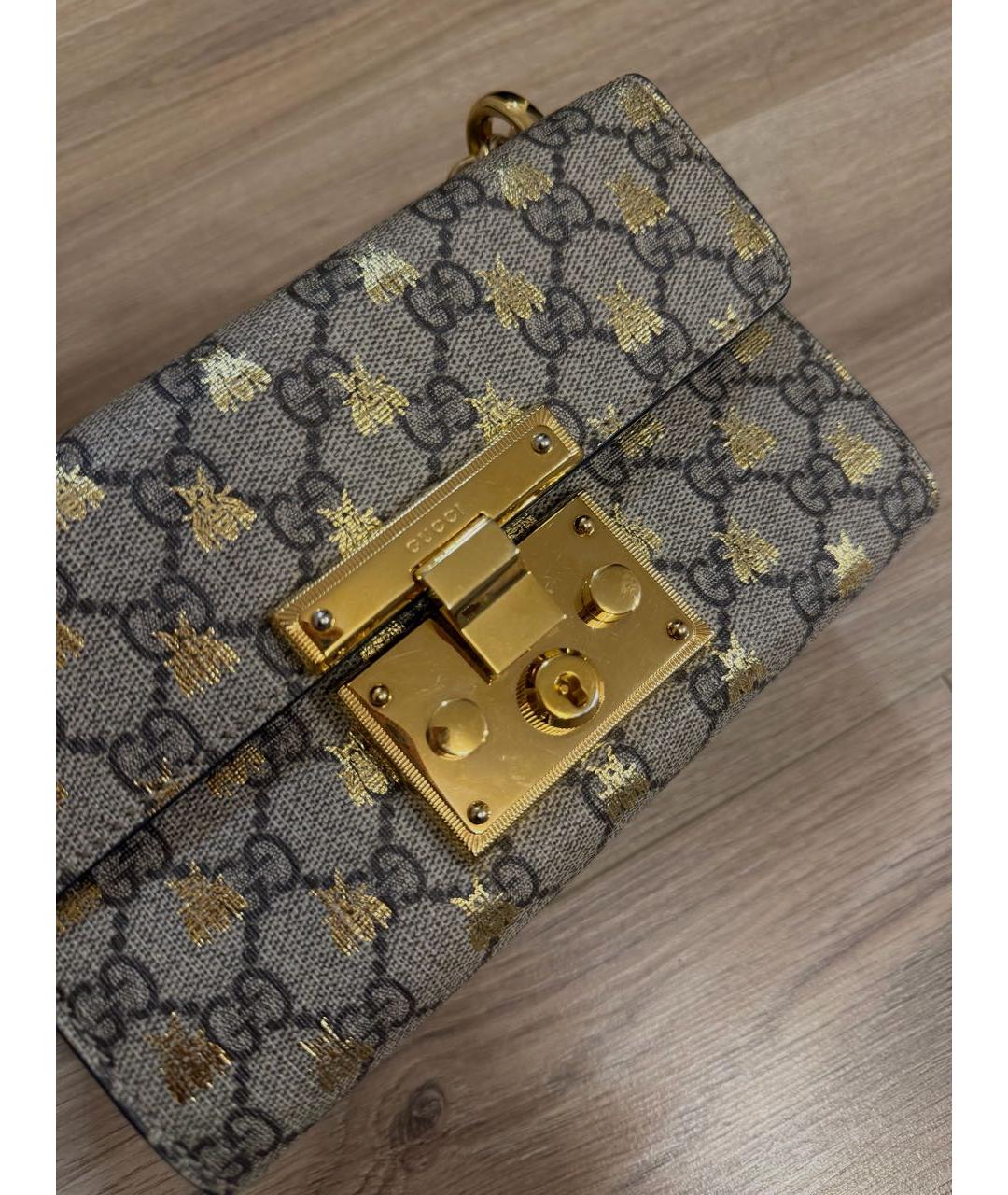 GUCCI Серая кожаная сумка через плечо, фото 6