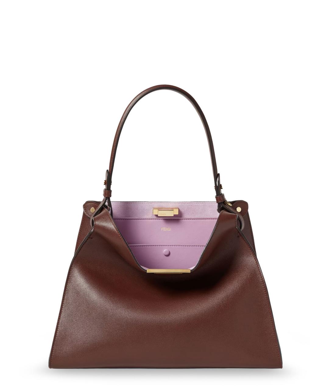 FENDI Коричневая кожаная сумка тоут, фото 1