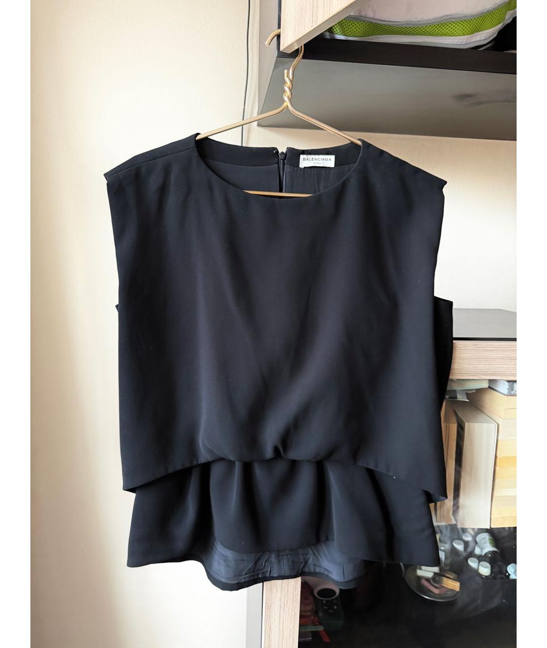 BALENCIAGA Черная полиэстеровая блузы, фото 9