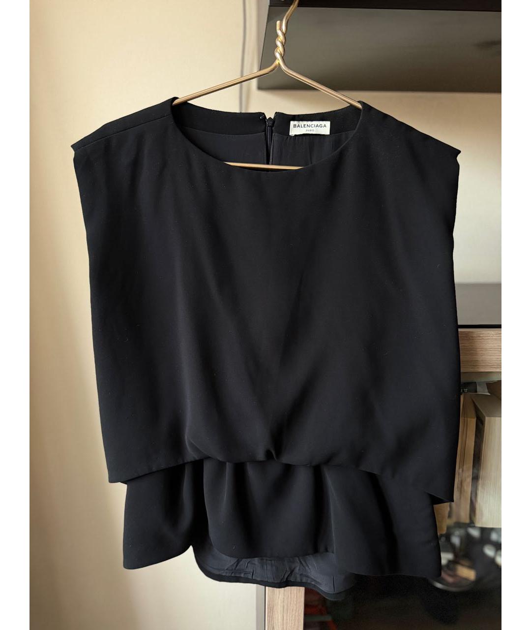 BALENCIAGA Черная полиэстеровая блузы, фото 2